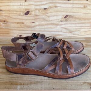 Chaco Fallon Leather Sandals - Toasted Brown Size 10